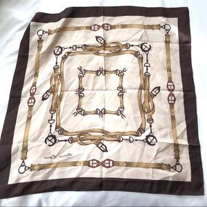 Etienne Aigner Brown Belt Silk Square Scarf